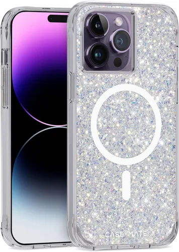Vista 8 de Case-Mate - Funda magnética para iPhone 14 Pro Max, 6.7 pulgadas, transparente con destellos de diamante (Clear Twinkle Diamond), protección caídas