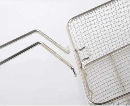 Vista 4 de Cesta de acero inoxidable para freír servir alimentos (mango desmontable)