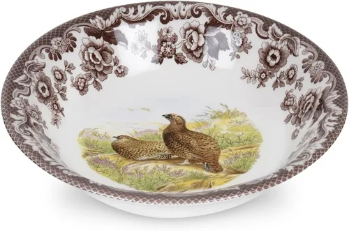 Vista 23 de Spode Woodland American Wildlife Ascot - Cuenco para cereales, diseño de bisonte, cuenco de loza fina de 8 pulgadas para cereales, ensaladas