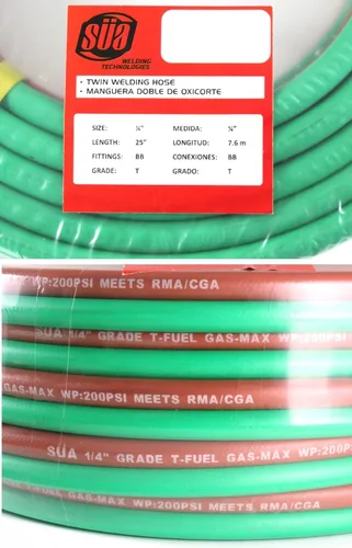 Vista 7 de SÜA Antorcha de corte recto resistente de 25 pulgadas con cabezal de 90° + reguladores + punta + pararrayos + manguera de 25 pies - compatible