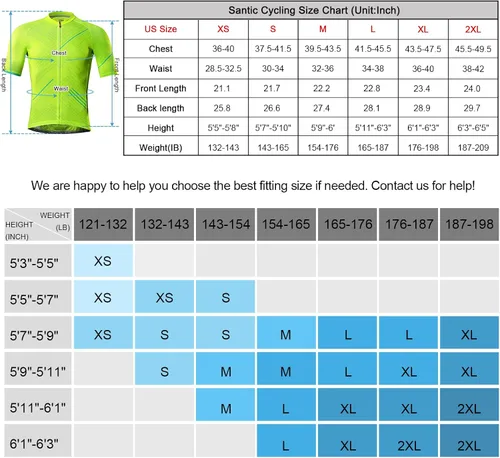 Vista 2 de Santic Camiseta de ciclismo para hombre, manga corta, camisas de ciclismo de montaña, chaqueta de bicicleta con bolsillos