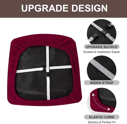 Vista 4 de Genina Fundas impermeables de asiento para silla de comedor, fundas elásticas para sillas de comedor, fundas protectoras para sillas de cocina