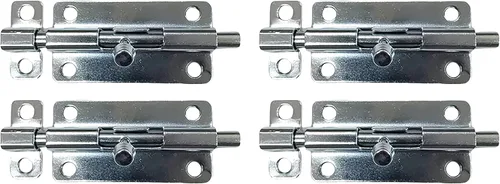 Vista 13 de QCAA Perno de barril deslizante, 2 1/2 ", acero, recubierto negro, paquete de 2, hecho en Taiwán
