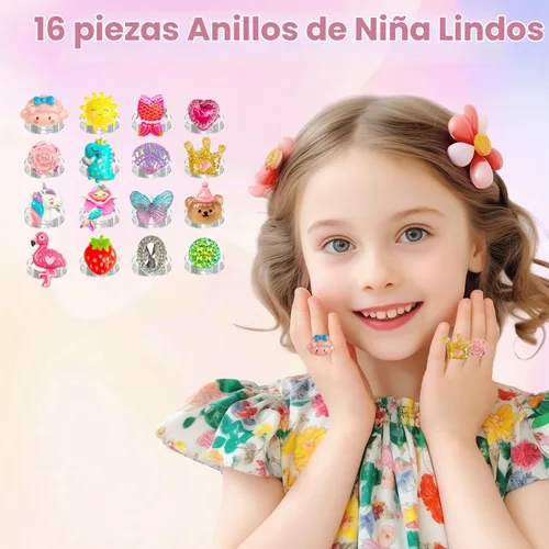 Vista 2 de ELEMIRSA Conjuntos de joyas para niñas pequeñas, accesorios de vestir, juego de juguete para niños pequeños