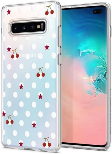 Vista 16 de Unov Funda para Galaxy S10, transparente con diseño, ajuste delgado, buen agarre, funda de teléfono en relieve, cubierta protectora a prueba