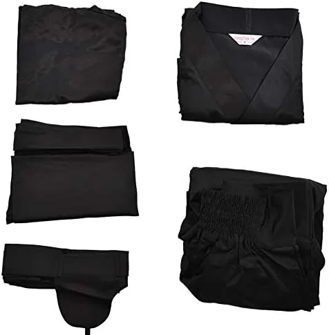 Vista 4 de Cosplayfm Disfraz de ninja negro para hombre de Halloween