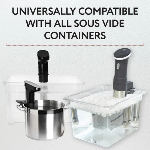 Vista 4 de IMPRESA Paquete de 500 bolas Sous Vide – Control de evaporación y cocción uniforme con bolas aislantes Sous Vide – Compatible con Anova, Inkbird