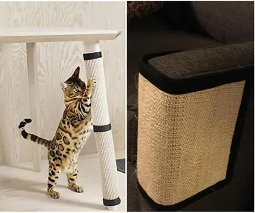 Vista 3 de Protector de sofá de sisal natural para gatos, protector de sofá de sisal natural, protector de muebles, protector de sofá, protector de esquinas