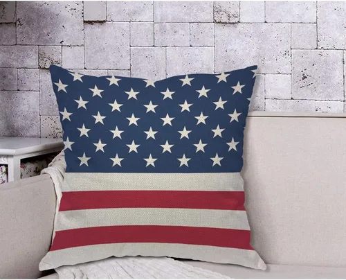 Vista 4 de AOYEGO Funda de almohada decorativa con bandera estadounidense, Día de la Independencia, celebración republicana, democracia, nación, rayas, 18 x 18