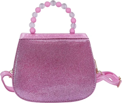 Vista 3 de JASASCCEL Bolso cruzado de sirena con lentejuelas y purpurina para niñas pequeñas, bolso de hombro con diseño de estrella de mar brillante y parte