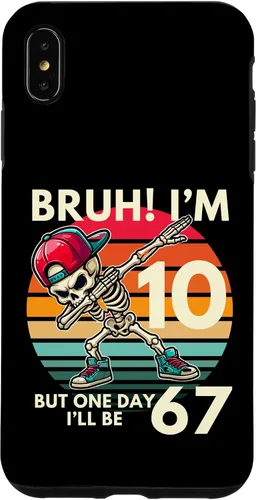 Vista 11 de Bruh I'm 10 But One-Day I'll Be 67 Retro 10th Birthday Kids Case for iPhone 17