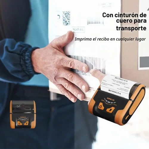 Vista 7 de Impresora POS portátil Rongta de 80 mm, impresora térmica móvil de recibos, conexión USB y Bluetooth, compatible con teléfono Android,