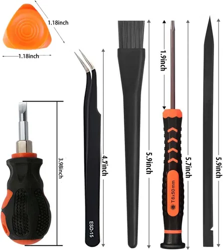 Vista 5 de Kit de herramientas de reparación de limpieza para PS5 PS4 PS3, UYXiNONE T6 T8 con destornillador cruzado 2.0/4.0 para Xbox One/Series X, y también