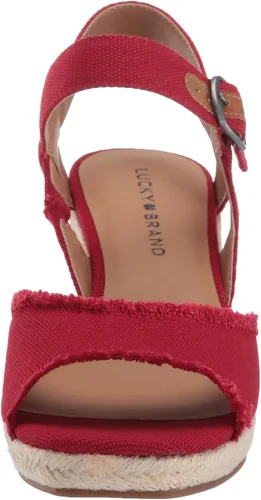 Vista 2 de Lucky Brand Sandalias de cuña Mindra para mujer, Azul