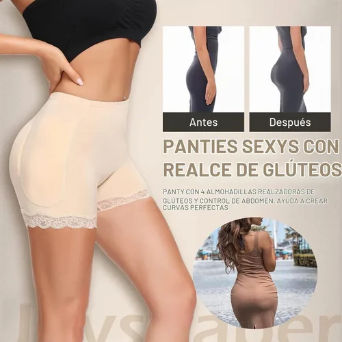 Vista 2 de JOYSHAPER Bragas moldeadoras con relleno para mujer, elevadora de glúteos, ropa interior moldeadora, control de abdomen, cintura alta, almohadillas