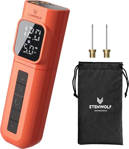 Vista 10 de ETENWOLF P200 Electric Ball Pump 2000mAh Sports Air Pump with Digital Pressure Gauge, Fast Inflation & Deflation for Basketball Soccer Volleyball