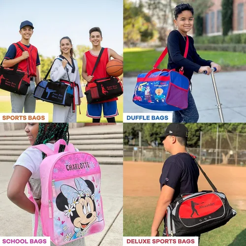Vista 4 de Bolsa de lona personalizada para deportegimnasio, boxeo, fútbol, gimnasia, danza, béisbol, fútbol, baloncesto, artes marciales, marino, Artes