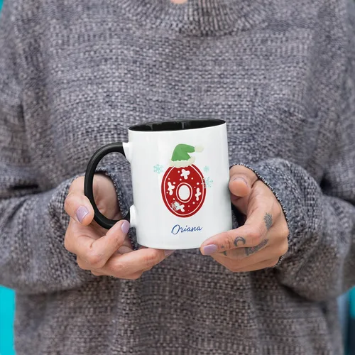 Vista 3 de Tazas de café con iniciales de Navidad 2025, taza con monograma, tazas de Navidad personalizadas con nombres, taza para niños, tazas de café, tazas