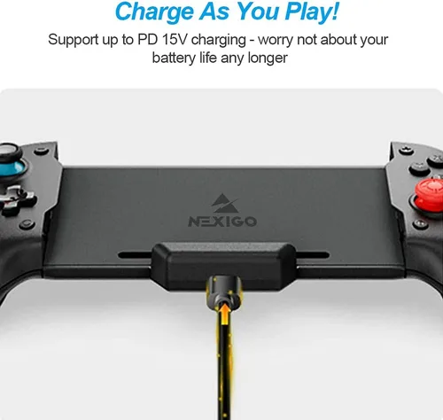 Vista 6 de NexiGo Controlador de interruptor para modo de mano controlador ergonómico para Nintendo Switch con giroscopio de 6 ejes vibración de motor dual
