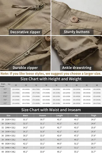 Vista 4 de GSGGIG Pantalones de senderismo para hombre, pantalones tácticos para hombre, ligeros, informales, Ripstop, para trabajo, con bolsillos