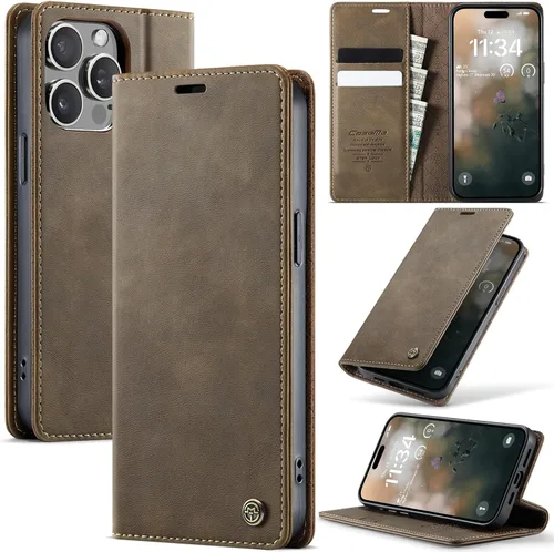 Vista 47 de Funda tipo cartera para Samsung Galaxy Z Fold 7 de piel con tarjetero y función atril, cierre magnético, bloqueo RFID, TPU a prueba de golpes, Negro