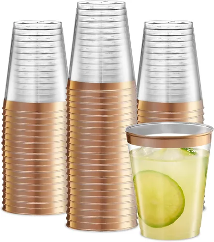 Vista 8 de PLASTICPRO Vasos desechables de plástico cristalino transparente de 8 oz para fiestas y bodas, paquete de 50