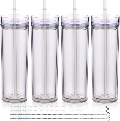Vista 30 de Volhoply Vasos delgados de plástico de 20 onzas