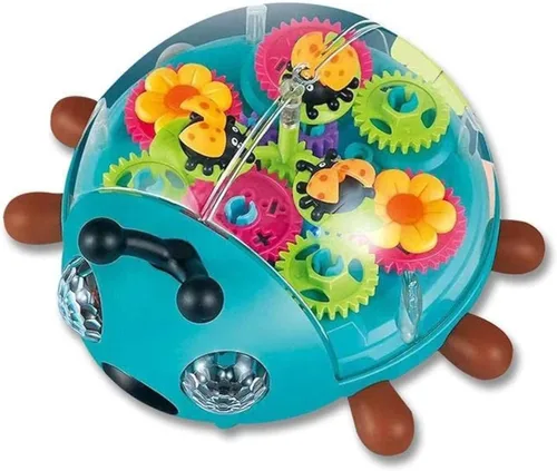 Vista 3 de Nenekal - Juguete de pez dorado transparente con música y luces. Tecnología Bump and Go. Perfecto para bebés con tiempo boca abajo, juguetes