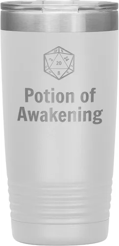 Vista 12 de Vaso D20 Potion of Awakening de 20 onzas, regalo novedoso para D&D Cup Dnd Dungeons and Dragons, vasos aislados Negro