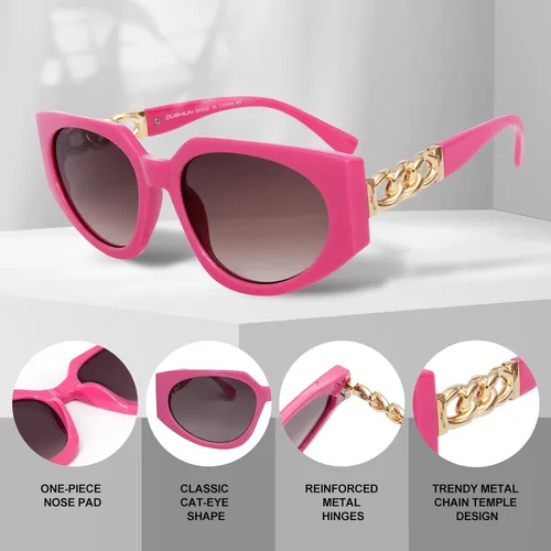 Vista 3 de Gafas de sol vintage Cateye para mujer, marco grueso, modernas, elegantes, perfectas para ocasiones al aire libre