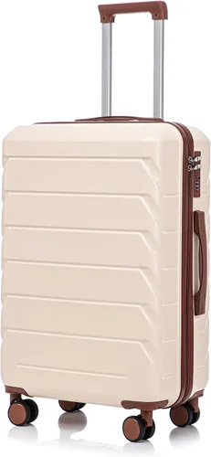 Vista 131 de Merax 3 piezas expandible ABS Hardshell equipaje Sets Spinner Wheel Maleta TSA Lock Suit Case, Apertura frontal negra, Juego de 2 piezas, Maleta