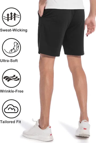 Vista 3 de M MAROAUT Pantalones cortos deportivos para hombre de 7 pulgadas, bolsillos con cremallera adicionales, pantalones cortos de entrenamiento