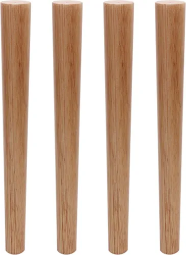Vista 14 de Patas de madera maciza de roble barniz, patas rectas, patas de mesa de café, 2.4 – 27.6 in, para tocador, armario, con placa de montaje, tornillos