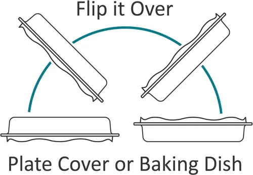 Vista 7 de Cuchina Safe Cubierta 2 en 1 'Cover 'n Cook' de Vidrio con Ventilación para Platos de Microondas y Fuente para Hornear; Fácil de Agarrar