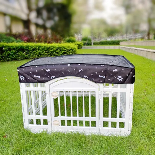 Vista 6 de Cubierta superior de malla para corralito para perros de 36 pulgadas con 4 paneles, cubierta de jaula para perros, tienda de campaña para mascotas