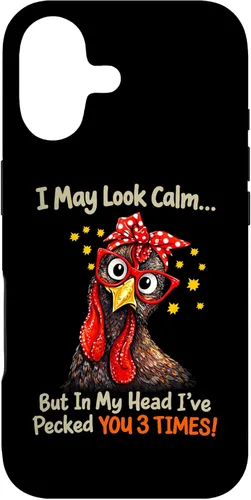Vista 32 de I May Look Calm But in My Head Ive Pecked You 3 Times Funny Case for iPhone XR