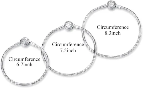 Vista 4 de FOREVER QUEEN Pulsera con dije de plata de ley 925 pulsera de cadena de serpiente básica para mujeres y niñas pulsera de firma con cierre redondo