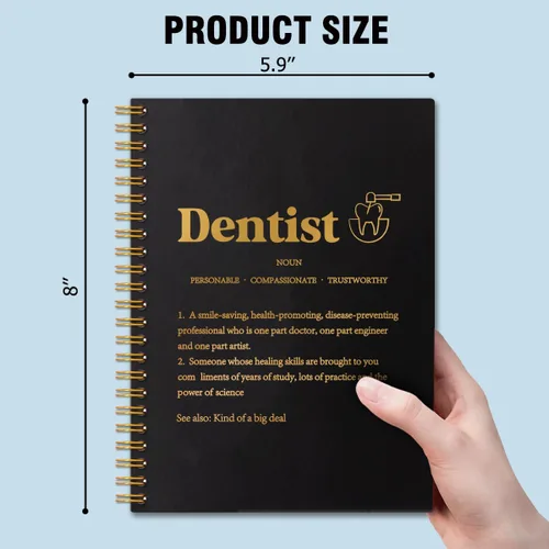 Vista 2 de Dentist Definition - Cuadernos en espiral de tapa dura de 160 páginas, regalo inspirador para dentistas, higienista dental, apreciación de graduados