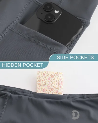 Vista 4 de Dizoboee Pantalones cortos de voleibol para niñas, pantalones cortos de elastano para baile, yoga, gimnasia, pantalones cortos de ciclismo atléticos