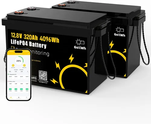 Vista 9 de Batería LiFePO4 de motor de arrastre de 12 V 320 Ah, batería de ciclo profundo de 12 V BMS de 200 A integrada, batería de litio Bluetooth, hasta
