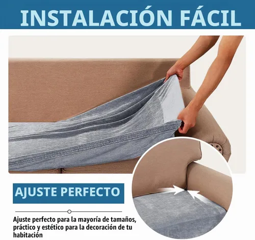 Vista 4 de H.VERSAILTEX Fundas de cojín de felpilla de colores mixtos para sofá, fundas suaves para sofá de 3 plazas, fundas elásticas para sofá de mascotas