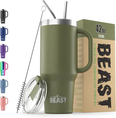 Vista 11 de Beast Vaso de 10 oz de Acero Inoxidable con Aislamiento al Vacío para Café y Hielo de Doble Pared Termo de Viaje (Blanco Ártico)