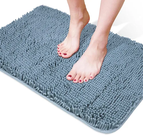 Vista 74 de Yeaban Alfombra de pasillo de baño de 24 x 72 pulgadas, antideslizante, alfombra de baño larga de felpilla gruesa, absorbente y lavable, alfombra