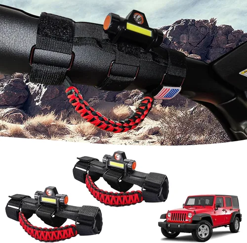 Vista 15 de GAIZON Paquete de 2 asas de agarre para Jeep Wrangler, accesorios Sahara Freedom Rubicon CJ YJ TJ JL JK LJ JLU JKU, Gladiator JT 1955-2023, Negro