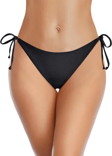 Vista 23 de Traje de baño de cintura baja con cobertura moderada para mujer Azul (Leaves)