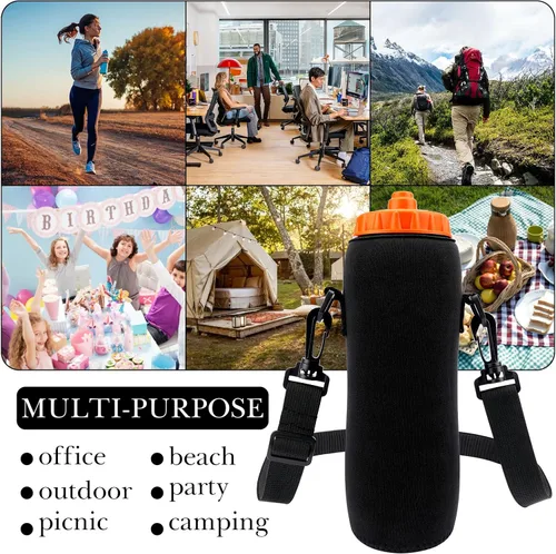 Vista 6 de Linkidea Portabidón de agua con correa compatible con Gatorade plástico Squeeze de 32 onzas, aislado para apretar 30 onzas, soporte para botella