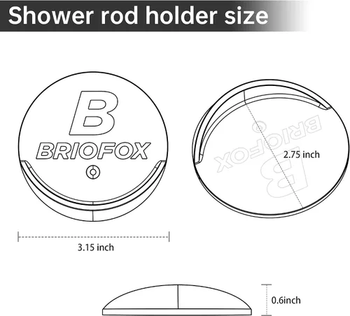 Vista 6 de BRIOFOX Soporte para barra de cortina de ducha adhesivo 3M, resistente al calor, impermeable, carga máxima de 60 libras, retenedor de barra de ducha