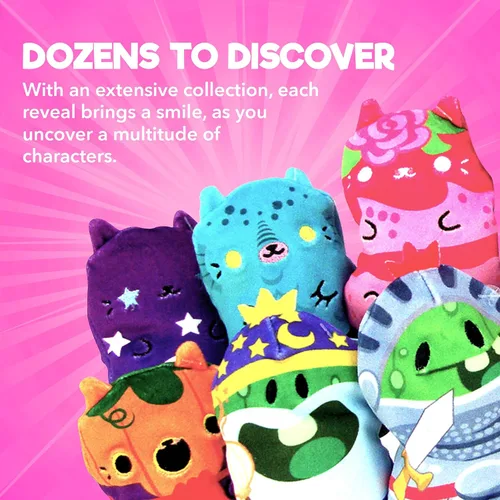 Vista 3 de Cats vs Pickles Paquete de 2 bolsas misteriosas rellenas de frijoles de ola fucsia, rellenos de calcetines, bolsas ciegas para niñas y niños