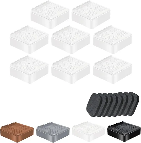 Vista 14 de shouwuhho Elevadores de muebles, paquete de 12 elevadores de cama con agarre antideslizante y soporte resistente, elevación de 1 pulgada, 2