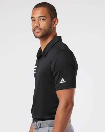 Vista 2 de adidas Camisa deportiva de pecho de 3 rayas para hombre (A324), color blanco, talla M